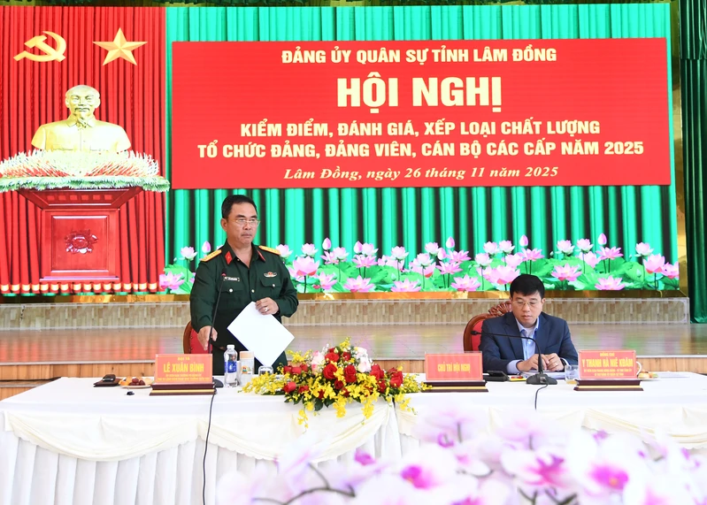 Đảng ủy Quân sự tỉnh Lâm Đồng tổ chức hội nghị kiểm điểm, đánh giá và xếp loại chất lượng tổ chức đảng, đảng viên, cán bộ các cấp năm 2025
