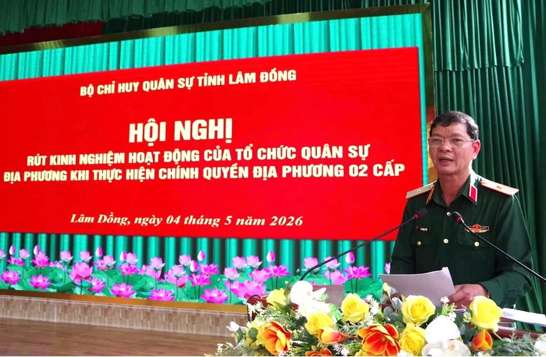 Bộ CHQS tỉnh Lâm Đồng rút kinh nghiệm tổ chức quân sự địa phương theo mô hình chính quyền 2 cấp