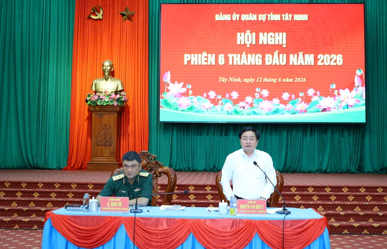 Đảng ủy Quân sự tỉnh Tây Ninh tổ chức hội nghị Đảng ủy phiên 6 tháng đầu năm 2026