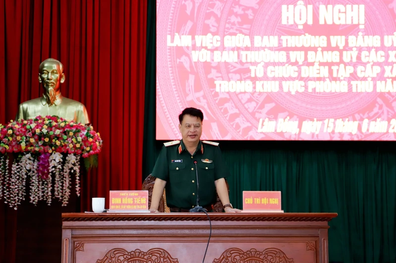 Ban Thường vụ Đảng ủy Quân sự tỉnh Lâm Đồng làm việc với các địa phương chuẩn bị diễn tập khu vực phòng thủ cấp xã 