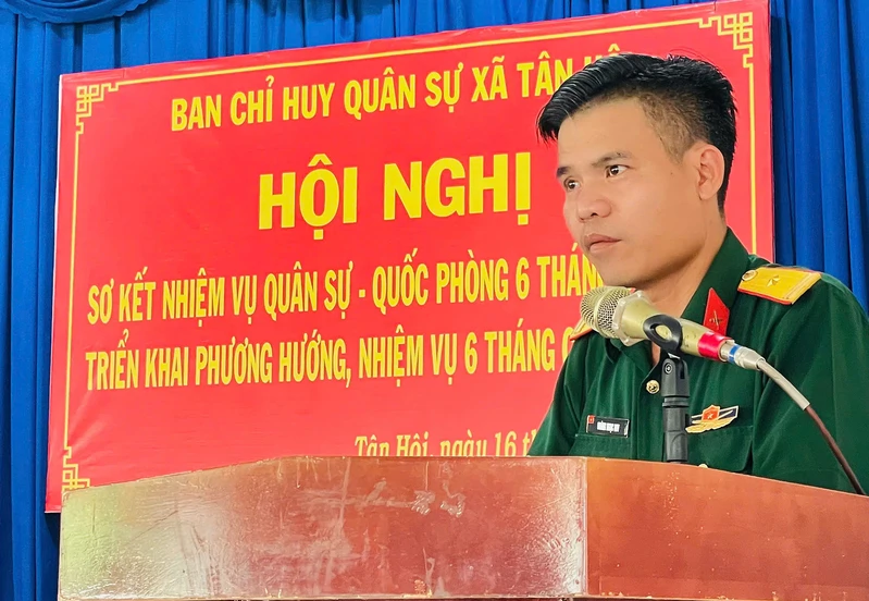 Ban CHQS xã Tân Hội sơ kết công tác quốc phòng, quân sự địa phương 6 tháng đầu năm 2026
