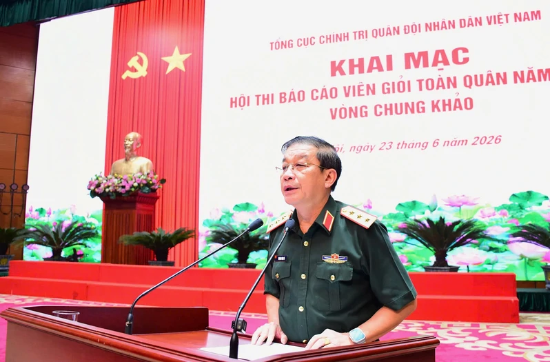 54 thí sinh tham dự Hội thi báo cáo viên giỏi toàn quân năm 2026 vòng chung khảo