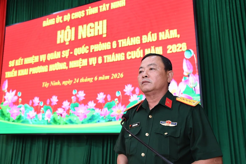 Đảng ủy, Bộ CHQS tỉnh Tây Ninh sơ kết nhiệm vụ quân sự - quốc phòng 6 tháng đầu năm