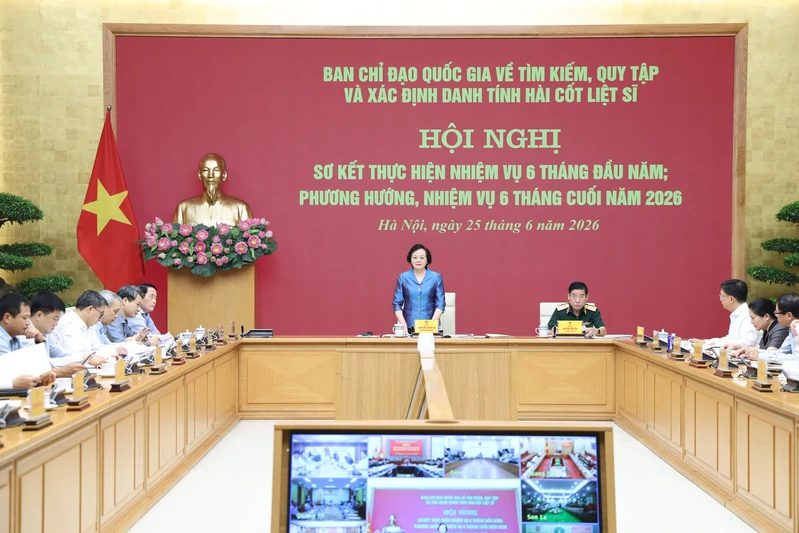 Ban Chỉ đạo Quốc gia sơ kết thực hiện nhiệm vụ 6 tháng đầu năm 2026 về tìm kiếm, quy tập và xác định danh tính hài cốt liệt sĩ 