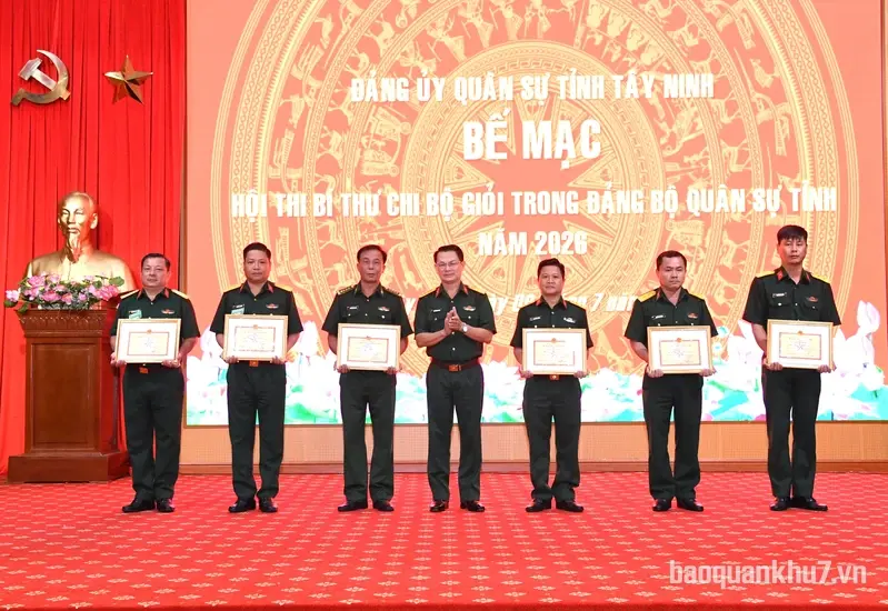 Đảng ủy Quân sự tỉnh Tây Ninh bế mạc Hội thi Bí thư chi bộ giỏi năm 2026