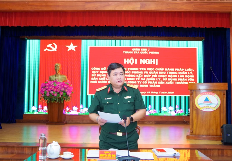 Thanh tra Quốc phòng Quân khu 7 công bố quyết định thanh tra đối với Công ty Minh Thành
