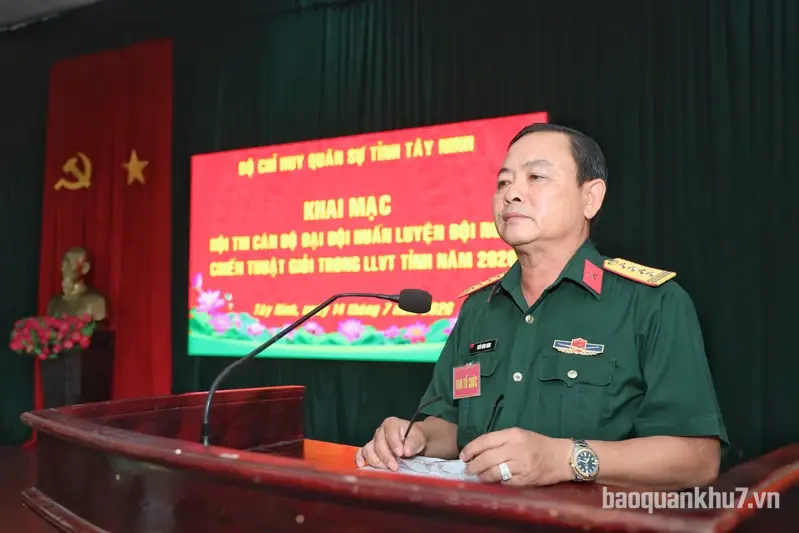 Bộ CHQS tỉnh Tây Ninh khai mạc Hội thi cán bộ đại đội huấn luyện đội ngũ chiến thuật binh chủng hợp thành giỏi 