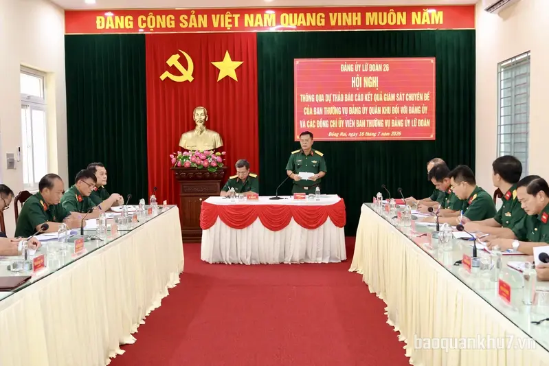 Ủy ban Kiểm tra Đảng ủy Quân khu thông qua dự thảo Báo cáo kết quả giám sát chuyên đề Đảng ủy Lữ đoàn 26
