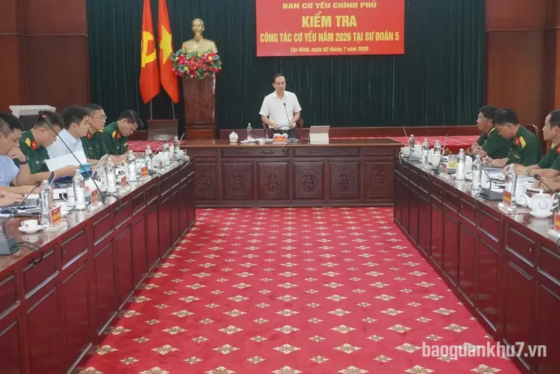 Ban Cơ yếu Chính phủ kiểm tra công tác cơ yếu tại Sư đoàn 5