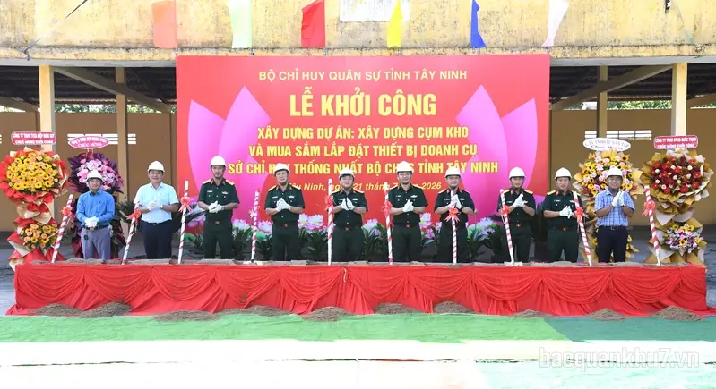 Bộ CHQS tỉnh Tây Ninh: Khởi công xây dựng cụm kho và mua sắm, lắp đặt thiết bị doanh cụ