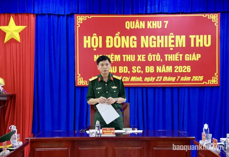 Quân khu 7 nghiệm thu xe ô tô, thiết giáp sau bảo dưỡng, sửa chữa, đồng bộ năm 2026
