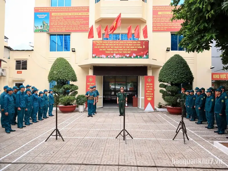 Ban Chỉ huy Quân sự  phường Bình Tiên chủ động luyện tập các phương án sẵn sàng chiến đấu cao điểm Quốc khánh 2-9