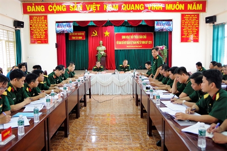 Ban CHQS thành phố Tây Ninh sinh hoạt đối thoại dân chủ