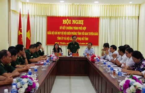 Bộ chỉ huy Bộ đội Biên phòng tỉnh Bình Thuận ký kết phối hợp hoạt động