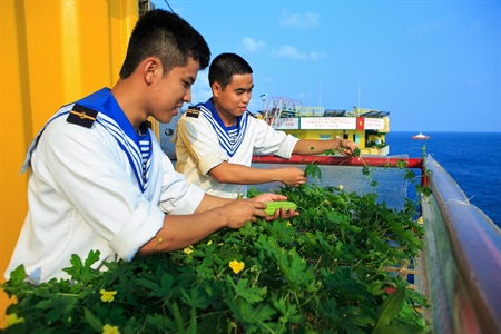 Lính nhà giàn hành động vì môi trường biển