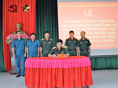 Ban CHQS huyện Châu Đức, tỉnh BR-VT phát động phong trào thi đua thực hiện văn hóa công sở