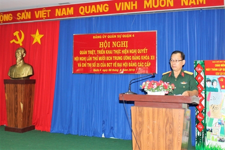 Đảng bộ quân sự quận 4 học tập Nghị quyết Trung ương 10  và Chỉ  thị 35