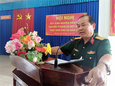 Cục Kỹ thuật Quân khu 7 rút kinh nghiệm diễn tập chuyển trạng thái SSCĐ có một phần thực binh Kho K6