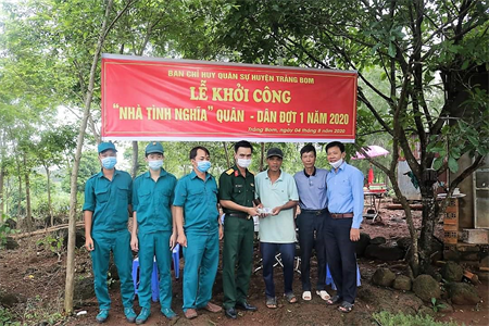 Huyện Trảng Bom, tỉnh Đồng Nai khởi công xây dựng nhà “Tình nghĩa quân - dân”