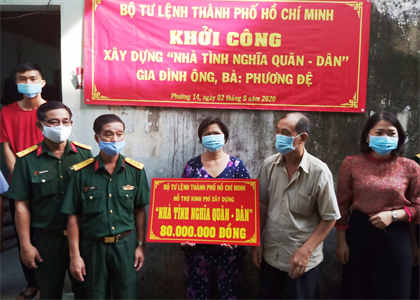 Bộ Tư lệnh TPHCM khởi công xây dựng "nhà tình nghĩa quân - dân"