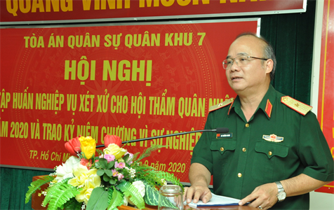 Tòa án Quân sự Quân khu 7 tập huấn nghiệp vụ xét xử cho Hội thẩm quân nhân