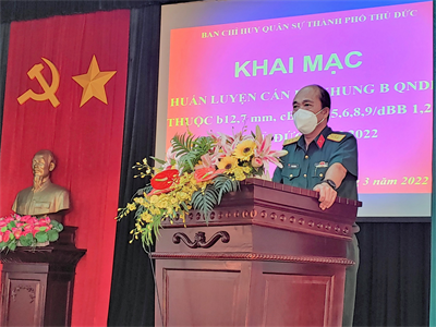 Ban CHQS thành phố Thủ Đức khai mạc huấn luyện quân nhân dự bị