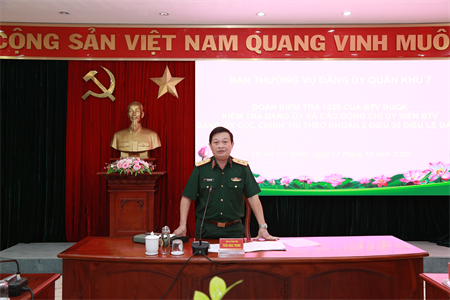 Đoàn kiểm tra 1339 Ban Thường vụ Đảng ủy Quân khu kiểm tra Ban Thường vụ Đảng ủy Cục Chính trị