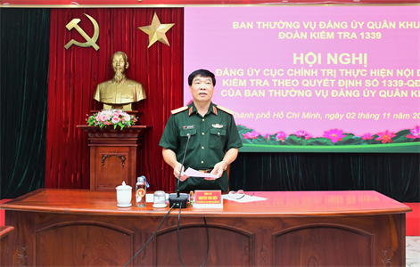 Đảng ủy Cục Chính trị thực hiện tốt nội dung kiểm tra của Ban Thường vụ Đảng ủy Quân khu 7
