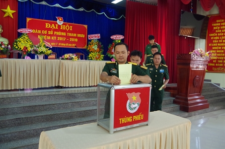 Đoàn cơ sở Phòng Tham mưu, Bộ CHQS tỉnh Bình Dương:  Tổ chức Đại hội nhiệm kỳ 2017-2019