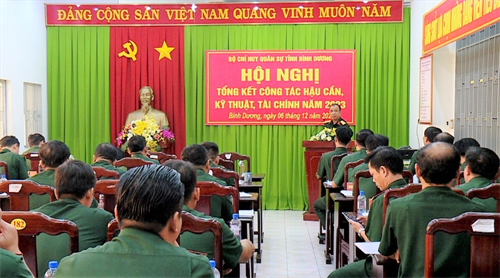 Bộ CHQS tỉnh Bình Dương tổng kết công tác hậu cần, kỹ thuật, tài chính