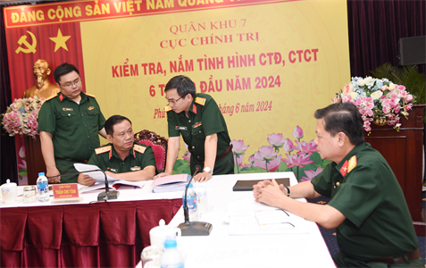Thiếu tướng Trần Chí Tâm kiểm tra hoạt động công tác Đảng, công tác chính trị Công ty Tây Nam