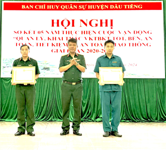 Ban CHQS  huyện Dầu Tiếng sơ kết 5 năm thực hiện Cuộc vận động 50