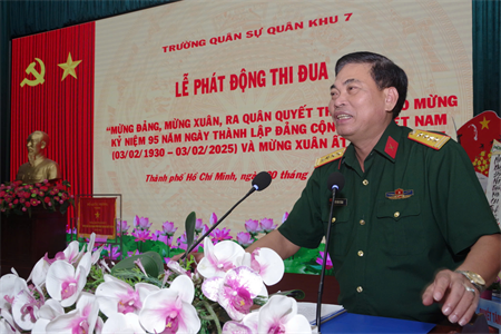 ​Trường Quân sự Quân khu 7: Phát động đợt thi đua đột kích với chủ đề “Mừng Đảng, mừng Xuân, ra quân quyết thắng”