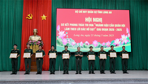 Bộ CHQS tỉnh Long An sơ kết 5 năm thực hiện Phong trào thi đua “Ngành Hậu cần Quân đội làm theo lời Bác Hồ dạy”