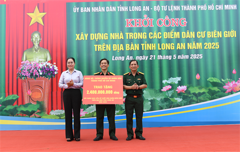 Tỉnh Long An khởi công xây dựng 30 căn nhà tại các điểm dân cư liền kề chốt dân quân biên giới