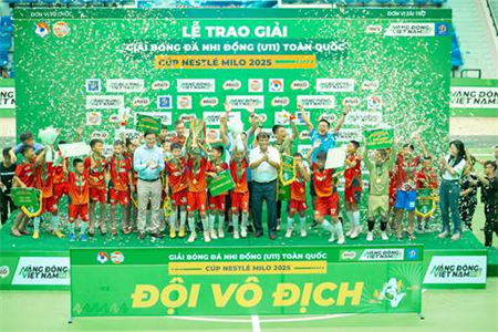 U11 Hưng Yên lần đầu vô địch Giải Bóng đá Nhi đồng Toàn quốc – Cúp Nestlé MILO 2025
