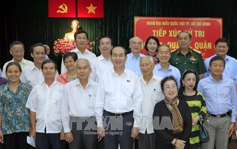 Chủ tịch nước Trần Đại Quang tiếp xúc cử tri TP Hồ Chí Minh