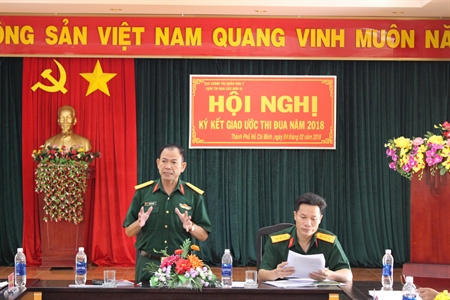 Cụm các đơn vị thuộc Cục Chính trị Quân khu ký kết giao ước thi đua năm 2018