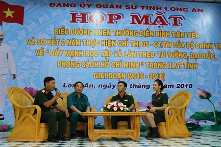 Bộ CHQS tỉnh Long An biểu dương khen thưởng điển hình tiên tiến và Sơ kết 2 năm thực hiện Chỉ thị 05 của Bộ Chính trị