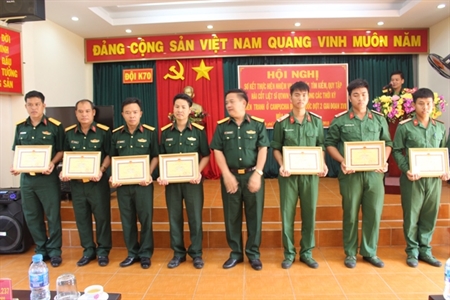Đội K70 sơ kết công tác tìm kiếm, quy tập hài cốt liệt sĩ đợt 2 giai đoạn XVII
