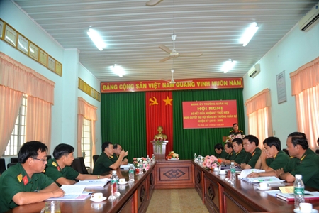 Trường Quân sự tỉnh Tây Ninh: Sơ kết thực hiện nghị quyết Đại hội Đảng bộ giữa nhiệm kỳ (2015 - 2020)