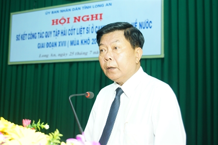 UBND tỉnh Long An sơ kết công tác quy tập hài cốt liệt sĩ ở Campuchia giai đoạn XVII (2017-2018)