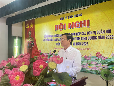 Tỉnh ủy Bình Dương sơ kết phối hợp làm công tác dân vận năm 2022